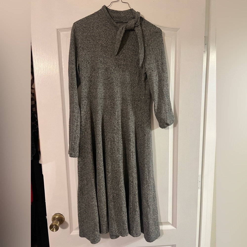 Gray Long Sleeve Women's Dress